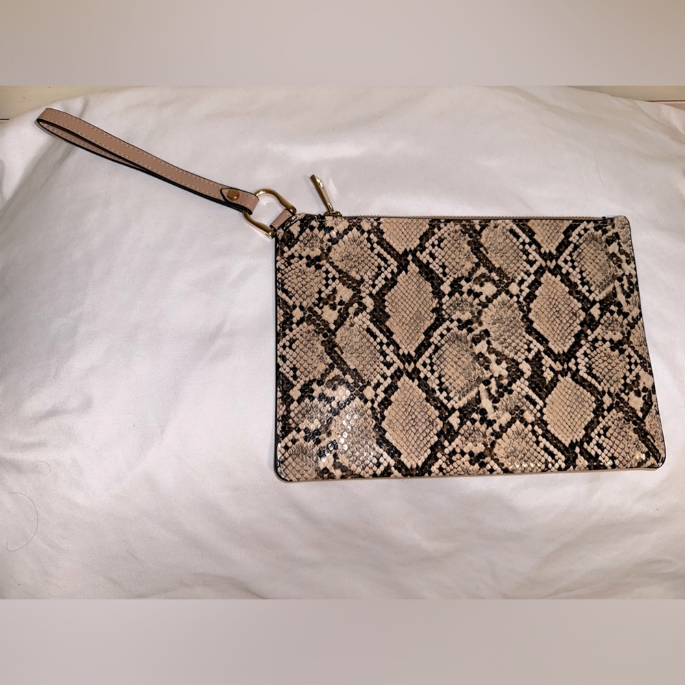 Snake Print Wristlet Clutch
